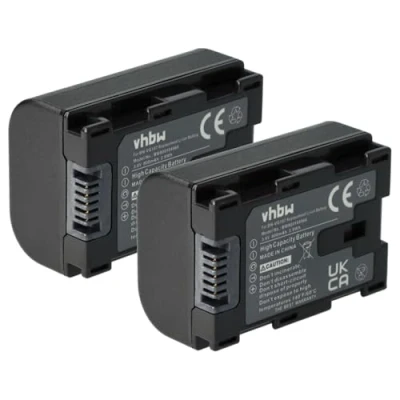 Abbildung von vhbw 2X Akku kompatibel mit JVC GZ HM35U, HM435, HM40, HM430 Videokamera Camcorder (800 mAh, 3,6 V, Li Ion) + Infochip