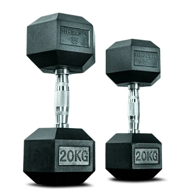 Abbildung von Hanteln Hexagon Set 2 x 20 kg Dumbbell Kurzhanteln Schwarz