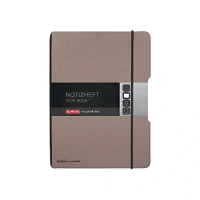 Abbildung von 5 x Herlitz Notizheft flex Lederoptik A5 40 Blatt punktiert taupe