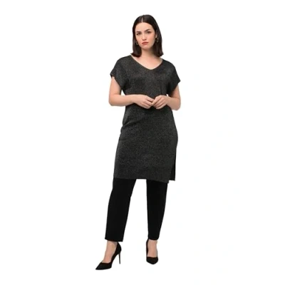 Abbildung von Ulla Popken CAP Sleeve Strickkleid, Damen, Größe: 46/48, Black