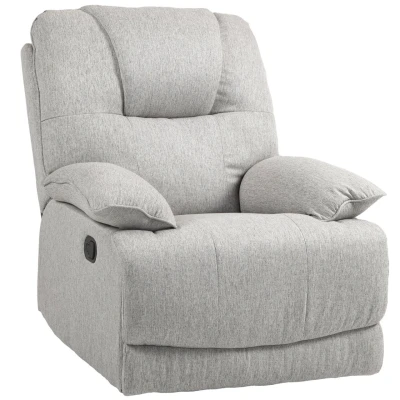 Abbildung von HOMCOM Relaxsessel Fernsehsessel, TV Sessel mit Taschenfederkern, Leinenoptik (Ruhesessel, 1 St., Liegesessel), für Wohnzimmer, Schlafzimmer, Grau