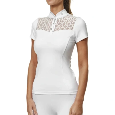 Abbildung von Equestrian Stockholm Bordeaux Turniershirt Crystal Champion Top White