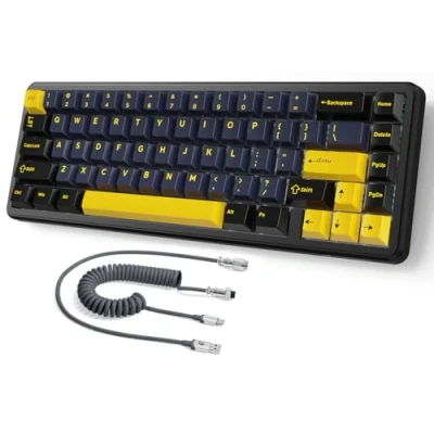 Abbildung von MAMBASNAKE Attack Shark X65 HE Rapid Trigger Tastatur, 0,01 mm RT Genauigkeit, 8KHz, 60% Wired Magnetschalter Tastatur mit 8KHz Kabel, Einstellbare Betätigung, Snap Tap, für PC/Mac,Starry Black