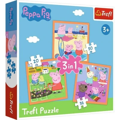 Abbildung von Trefl Puzzle 3 in 1 Peppa Pig, Puzzleteile