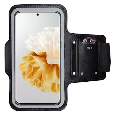 Abbildung von CoverKingz Sportarmband für Huawei P60 Pro Armtasche mit Schlüsselfach Oberarm Halterung Sport Laufarmband Handy Armband Schwarz