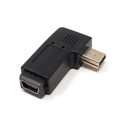 Abbildung von SYSTEM S Mini USB (Female) auf (Male) 90 Rechts gewinkelt Winkelstecker Adapter