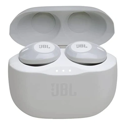 Abbildung von JBL Tune 120 TWS in Ear Bluetooth Kopfhörer Weiß Kabellose Ohrhörer mit integriertem Mikrofon Musik Streaming bis zu 4 Stunden nur einer Akku Ladung Inkl. Ladecase