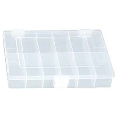 Abbildung von hünersdorff Sortimentskasten PP Compact mit 12 Fächern stabile Sortierbox für Schrauben und andere Kleinteile feste Facheinteilung 17 x 25 4,6 cm, transparent