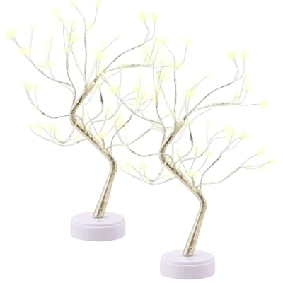 Abbildung von Lunartec 2er Set LED Lichterbäume mit 108 LEDs, USB und Batteriebetrieb, 53 cm