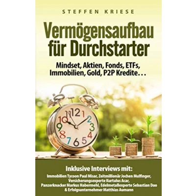 Abbildung von Vermögensaufbau für Durchstarter: Mindset, Aktien, Fonds, ETFs, Immobilien, Gold, P2P Kredite…