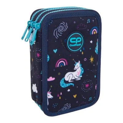 Abbildung von CoolPack XXL Federtasche Federmappe 3 Fach Schulstiftetui, dreifaches Federmäppchen, Federmäppchen für Mädchen, 44 teilig gefüllte Schüleretui stöckig, MRS Unicorn