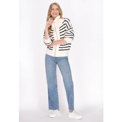 Abbildung von Strickjacke SCHMUDDELWEDDA M/L / Off White Marine 50% Acrylic 32% Polyesteramide 18% Polyester