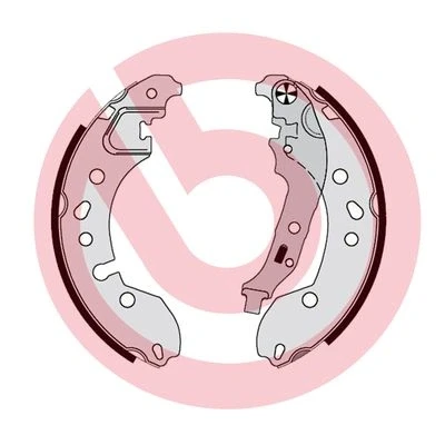 Abbildung von BREMBO S 68 548 Bremsbacken 203 38 mit Handbremshebel RENAULT: Twingo 2, 3 Schrägheck, II Kasten / Schrägheck