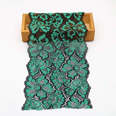 Abbildung von Yulakes 5 Yards Stretch Spitzenbordüre Vintage Spitzenborte Spitzenband Zierband Spitze Blume Borte Hochzeit lace Trim Deko Band,Handwerk, Schleifband 18cm Breite (Grün)