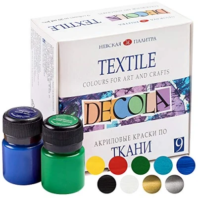 Abbildung von Decola Acryl textilfarbe Set 9x20 Ml Waschmaschinenfeste Stofffarben