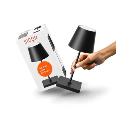 Abbildung von Sigor LED Tischleuchte Akku NUINDIE USB C Mini 250 mm Nachtschwarz, fest Integriert