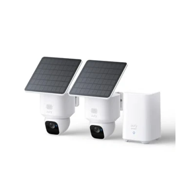 Abbildung von eufy eufyCam Solo E30, 2er Pack Solar Überwachungskamera mit HomeBase S280, 360 Schwenk, KI Tracking, 2K Qualität, Kabellos, Außen Sicherheitskamera, Ohne Monatliche ABO Kosten