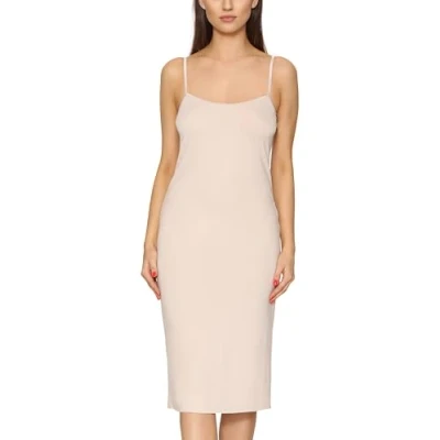 Abbildung von Merry Style Damen Unterkleid Knielänge Petticoat Midi Länge einstellbare Träger MS10 402 (Beige, S)