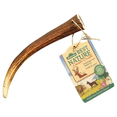 Abbildung von Dehner Best Nature Hundesnack, hochwertiges Leckerli geruchsarm / 100 % natürlich, Kausnack für Hunde, Rothirsch Geweih, Größe L