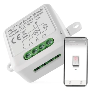 Abbildung von EMOS GoSmart Smart Home Lichtschalter Modul mit App WiFi für Einzelschalter Unterputz Relais Schalter zur Fernsteuerung, Sprachsteuerung Google und Alexa kompatibel