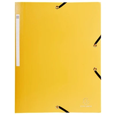 Abbildung von Exacompta 55809E 10er Pack Einschlagmappe OPAK. Aus blickdichtem Kunststoff DIN A4 mit 2 Gummizügen und 3 Klappen gelb Sammelmappe Dokumentenmappe ideal für Büro Schule