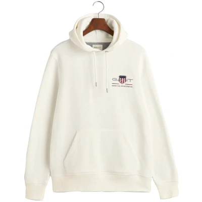 Abbildung von GANT Medium Archive Shield Hoodie Sweatshirt, Herren, Größe: Small, Eggshell