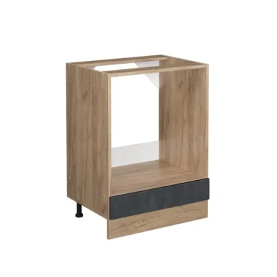 Abbildung von Vicco Herdumbauschrank R Line, Schwarz Beton/Goldkraft Eiche, 60 cm ohne Arbeitsplatte
