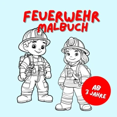 Abbildung von Feuerwehr Malbuch für Kinder ab 3 Jahren: 30 tolle Motive kleine Feuerwehrleute