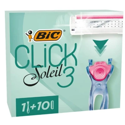 Abbildung von BIC Nassrasierer Click 3 Soleil Sensitive Rasierer Damen, mit 10 Wechselklingen, tlg.