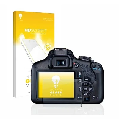 Abbildung von upscreen Entspiegelungs Schutzglas für Canon EOS 2000D Schutzfolie Matt, Glas Folie [mattierend, 9H Panzerschutz, Anti Fingerprint]