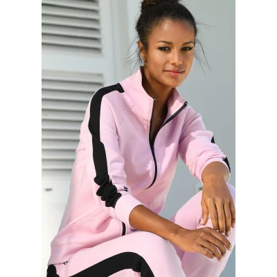 Abbildung von Bench Sweatjacke rosaschwarz, Damen, Größe: 48/50, Rosa schwarz