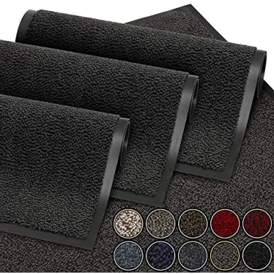 Abbildung von GadHome Fußmatte Schwarz Anthrazit 40x60 cm Eingangstürmatte wasserdicht waschbar strapazierfähiger Schmutzfänger Rutschfester Schmutzfängerfußmatte für Haustür, Flur, Eingang, Küche, Schlafzimmer
