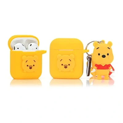 Abbildung von Derhom Airpods Schutzhülle aus Silikon, niedlich, lustig, kompatibel mit Apple 1 und 2 [Comic Gürtel Puppen Serie] (Winnie)