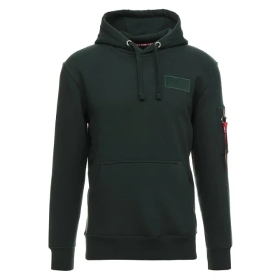 Abbildung von Alpha Industries BACK Print Kapuzenpullover, Herren, Größe: XXL, Petrol
