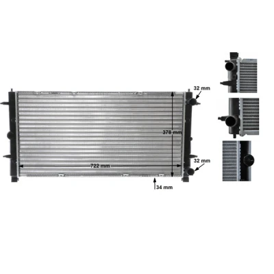 Abbildung von MAHLE ORIGINAL CR 398 000S Kühler, Motorkühlung VOLKSWAGEN: Transporter 4 Kastenwagen, Bus, Pritsche / Fahrgestell