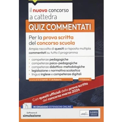 Abbildung von Quiz commentati per la prova scritta del concorso scuola. Con software di simulazione (Concorso a cattedra)