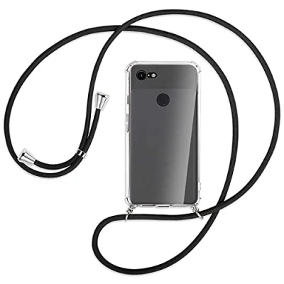 Abbildung von mtb more energy® Handykette kompatibel mit Google Pixel 3 (5.5&#039;&#039;) schwarz Smartphone Hülle zum Umhängen Anti Shock Full TPU Case