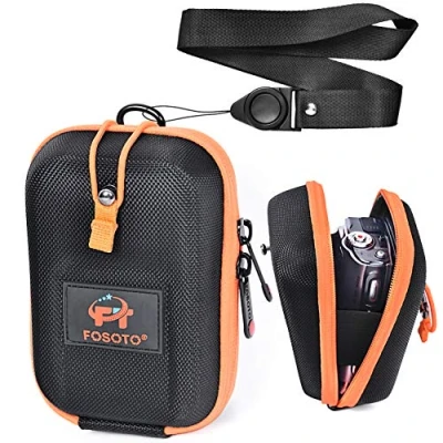 Abbildung von FOSOTO Hardcase Kameratasche für Kompaktkameras mit Gürtelschlaufe Umhängeband kompatibel Sony DSC HX60 W810 W830 WX350, Canon G7X II SX740 Panasonic Kompaktkamera Digitalkamera Tasche