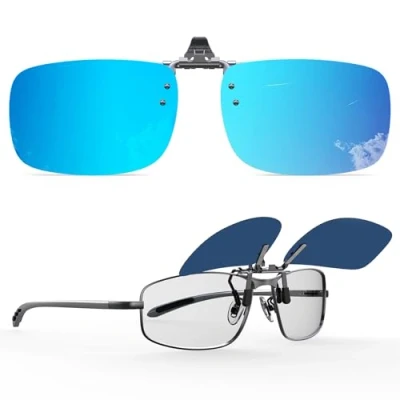 Abbildung von Goiteia Polarisierte Sonnenbrille Clip für Brillenträger Zum Aufstecken Polarisiert, Sonnenbrillen Aufsatz Brille Damen Herren