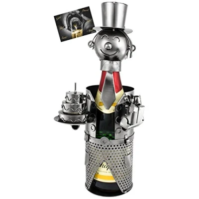 Abbildung von BRUBAKER Weinflaschenhalter Geburtstag, (1 St., inklusive Grußkarte), Metall Skulptur, Champagner Geschenk