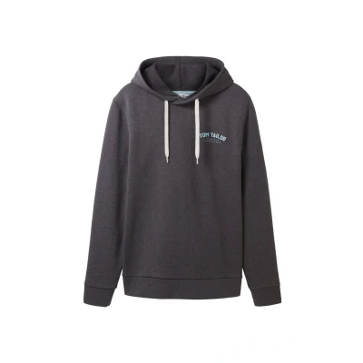 Abbildung von TOM Tailor MIT LOGO Print Kapuzenpullover, Herren, Größe: XL, Dark grey melange
