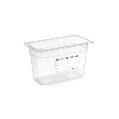 Abbildung von HENDI Aufbewahrungsbehälter GN 1/3 HACCP 100 mm Tiefe 4 Liter PP Kunststoff, Gastro Behälter kaufen