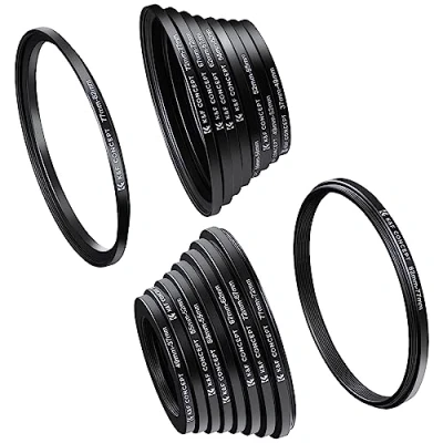 Abbildung von K&amp;F Concept 18 teiliges Filteradapter Set Kamera Objektiv Filter Metall Step Up Ringe 9er Down für Canon Nikon Sony Sigma Tamron