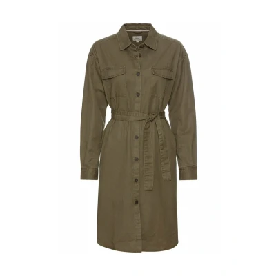 Abbildung von camel active MIT BINDEGÜRTEL Blusenkleid, Damen, Größe: Small, Dark khaki