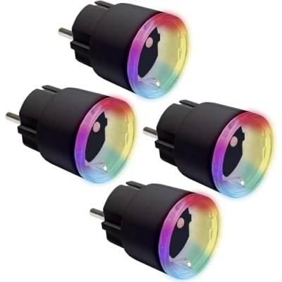 Abbildung von Shelly Plus Plug S Viererpack Intelligente Steckdose Funktioniert mit Alexa &amp; Google Home, programmierbare Sprachsteuerung, Bluetooth; Wi Fi Gerät zur Automatisierung von Geräten Schwarz