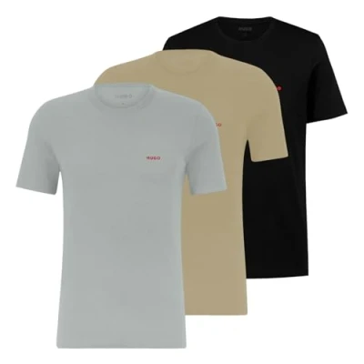 Abbildung von HUGO 3 PACK Nachtwäsche Shirt, Herren, Größe: XXL, Black/beige/grey