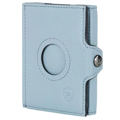 Abbildung von VON HEESEN Airtag Slim Wallet mit Münzfach &amp; RFID Schutz Portmonee Herren klein aus echtem Leder Mini Geldbörse Kreditkartenetui Kartenetui Portemonnaie Geldbeutel (Hellblau)