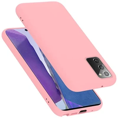Abbildung von Cadorabo Hülle kompatibel mit Samsung Galaxy Note 20 Silikon Handyhülle für Case aus flüssigem stoßfeste dünne TPU Schutzhülle Liquid PINK