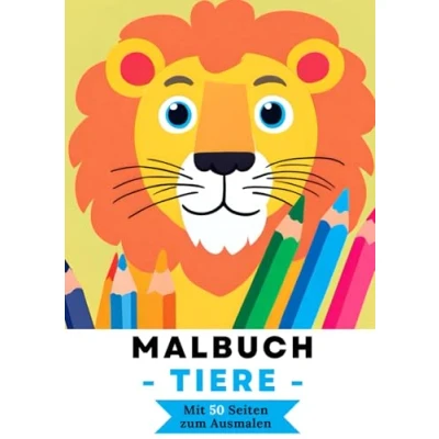 Abbildung von Malbuch Tiere mit 50 Seiten zum Ausmalen: