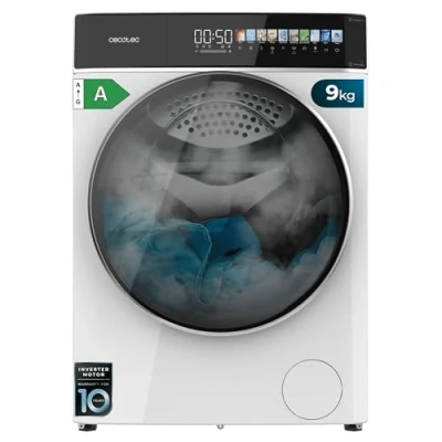 Abbildung von Cecotec Waschmaschine 9 kg Frontlader Autodosis Bolero DressCode 9900 Autodose Inverter FullColor A. 1400 U/min, 10,3&quot; Display, Inverter, SteamMax, Klasse A